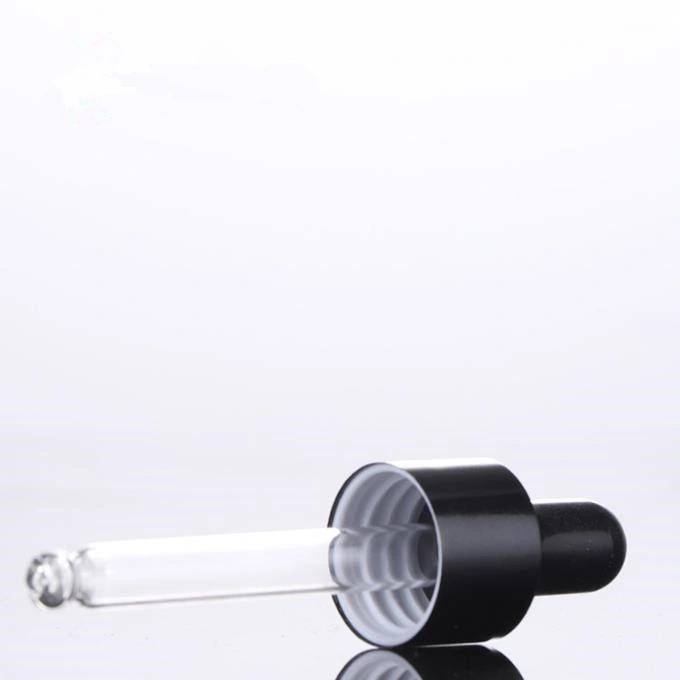 Luxury Pure Black Raw Material Essential Oil Bottle Cosmetic Packaging Glass Bottle with Dropper